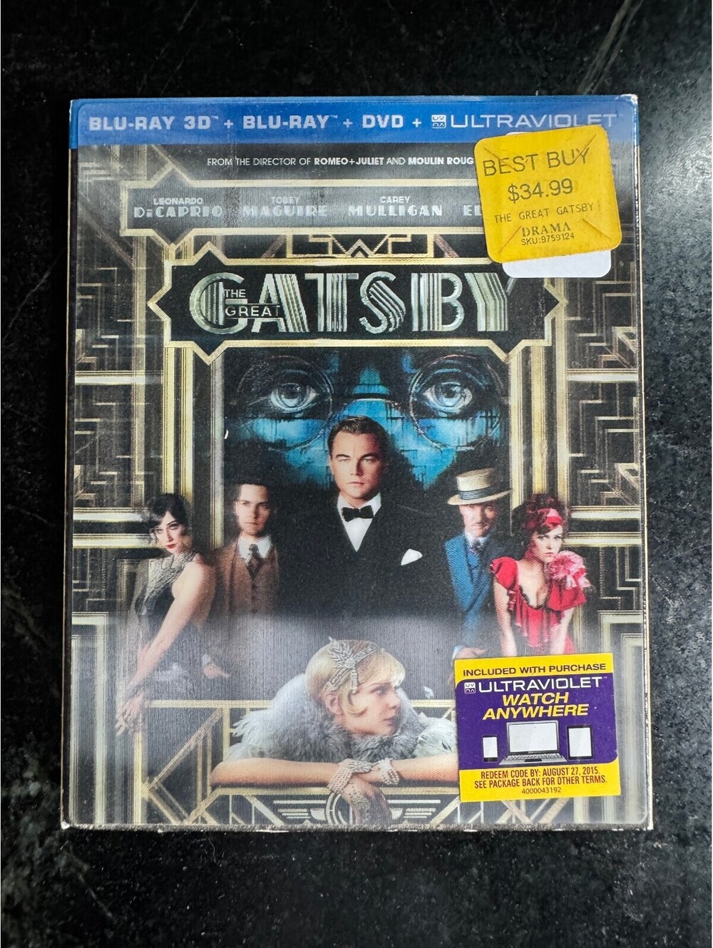 The Great Gatsby 3D Combo Pack (Blu-ray 3D + Blu-ray + DVD) w/ Slipcover
